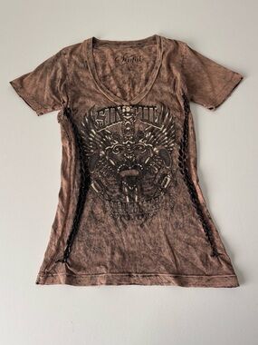 Y2K Brown Sinful by Affliction Tee